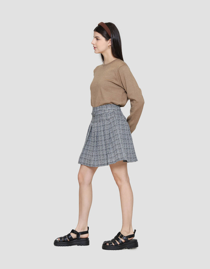 ZES Plaids With Belt Rok Mini Wanita MELWB015