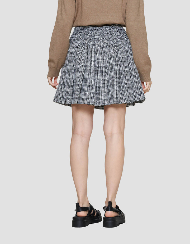 ZES Plaids With Belt Rok Mini Wanita MELWB015