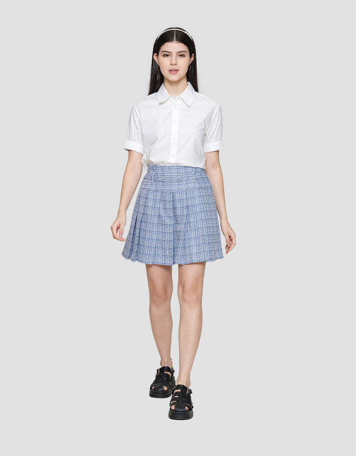 ZES Plaids With Belt Rok Mini Wanita MELWB015