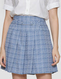 ZES Plaids With Belt Rok Mini Wanita MELWB015