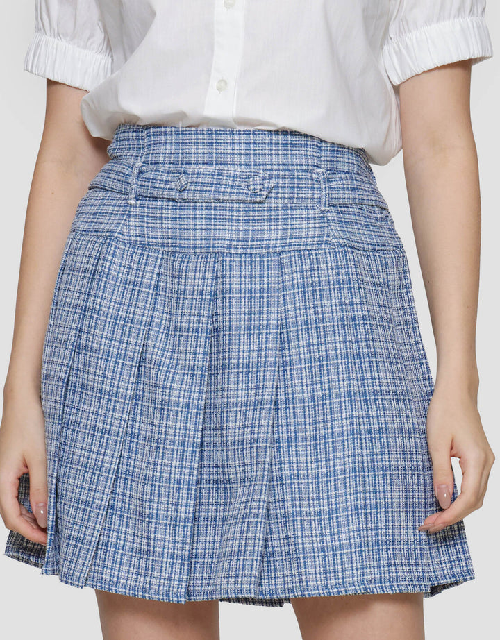 ZES Plaids With Belt Rok Mini Wanita MELWB015