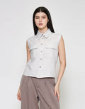 ZES Double Pocket Kemeja Wanita MELWT019