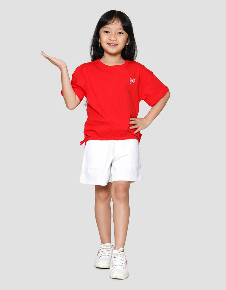 Little M Enzym Pita Samping Kaos Anak Perempuan