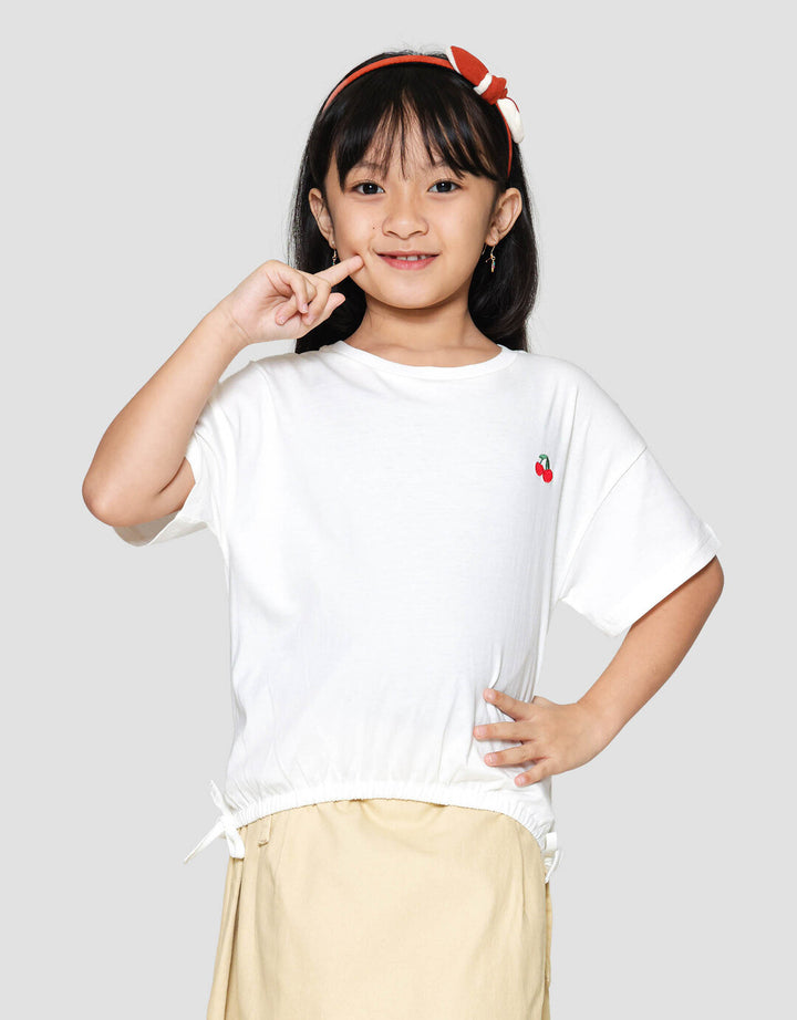 Little M Enzym Pita Samping Kaos Anak Perempuan