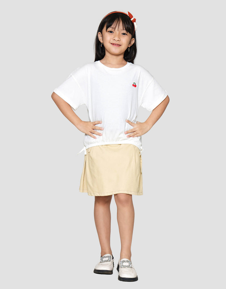 Little M Enzym Pita Samping Kaos Anak Perempuan