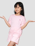 Little M Top Enzym Pita Samping Kaos Anak Perempuan
