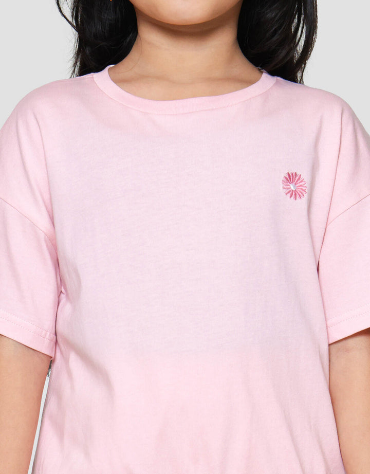 Little M Top Enzym Pita Samping Kaos Anak Perempuan