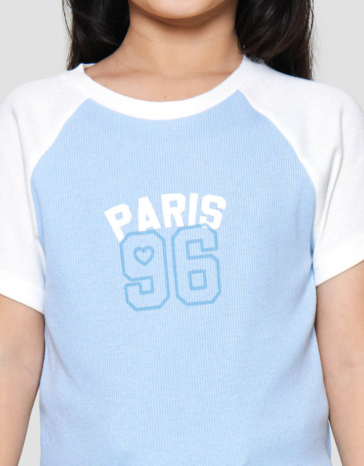 Little M Baby Tee Rib Paris Kaos Anak Perempuan