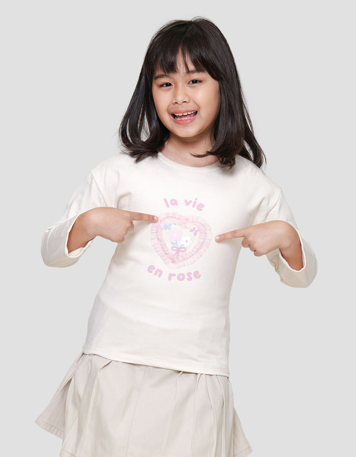 Little M La Vie En Rose Kaos Anak Perempuan