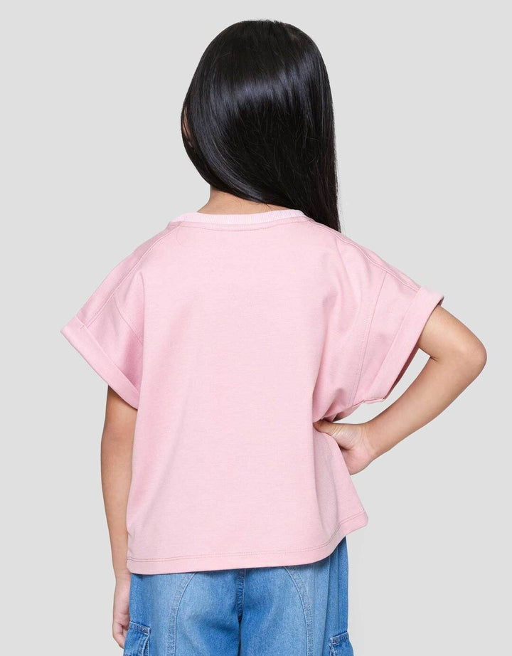 Little M Top Oversize Graphic Varsity Kaos Anak Perempuan