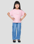 Little M Top Oversize Graphic Varsity Kaos Anak Perempuan