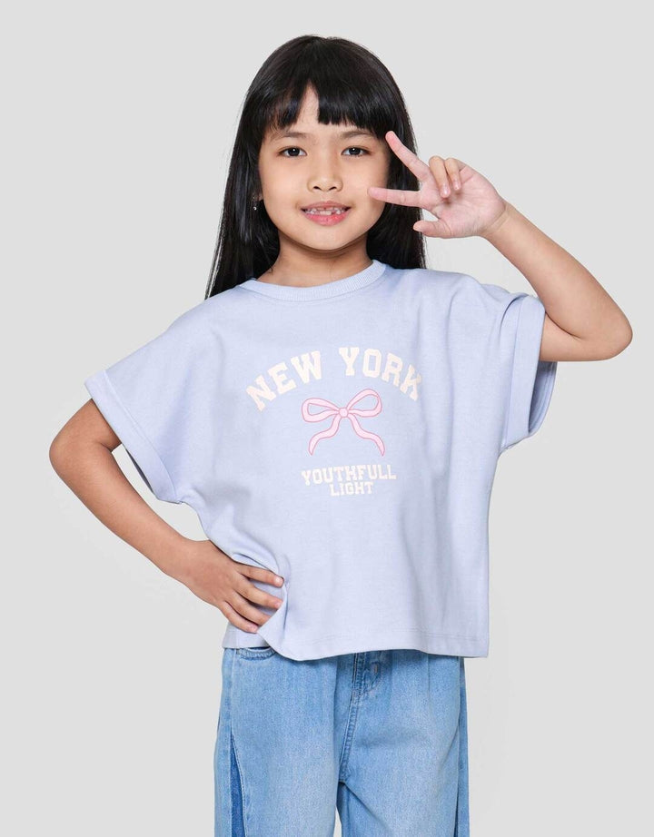 Little M Top Oversize Graphic Varsity Kaos Anak Perempuan