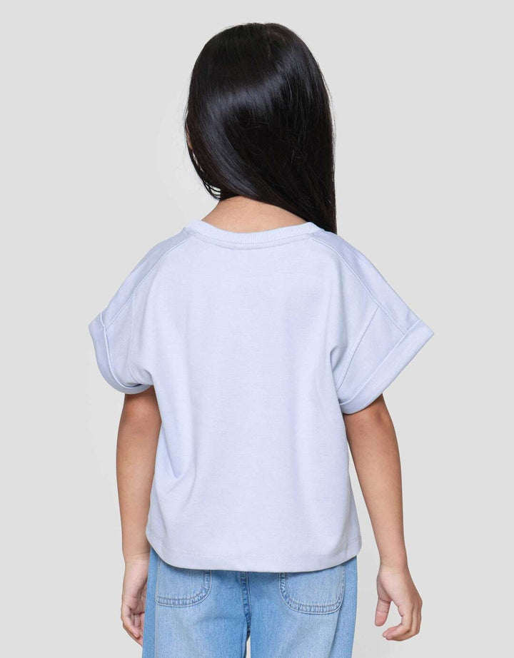 Little M Top Oversize Graphic Varsity Kaos Anak Perempuan