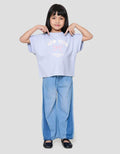 Little M Top Oversize Graphic Varsity Kaos Anak Perempuan