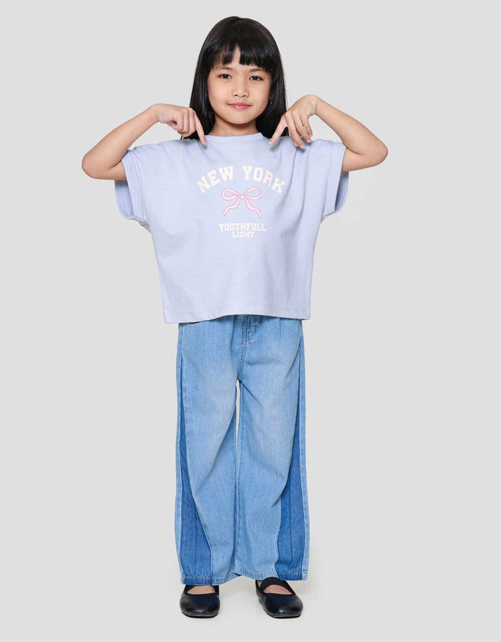 Little M Top Oversize Graphic Varsity Kaos Anak Perempuan