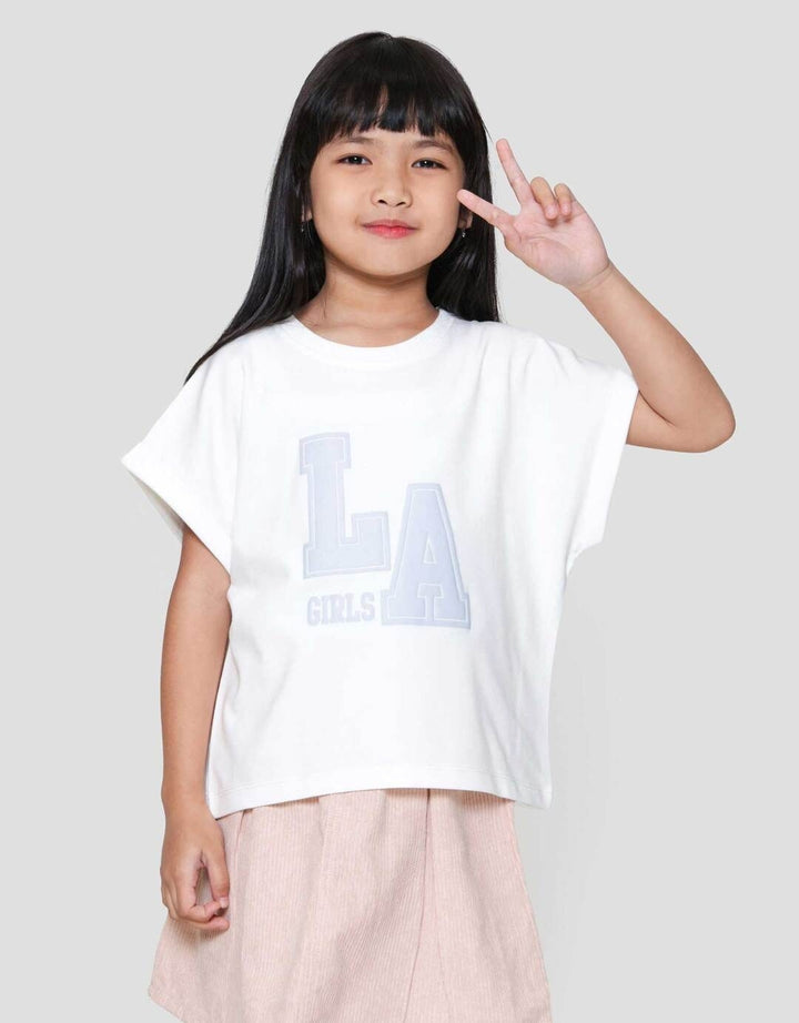 Little M Top Oversize Graphic Varsity Kaos Anak Perempuan