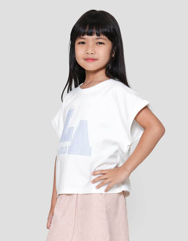 Little M Top Oversize Graphic Varsity Kaos Anak Perempuan