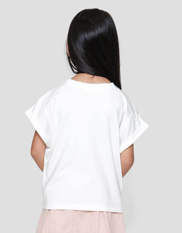 Little M Top Oversize Graphic Varsity Kaos Anak Perempuan