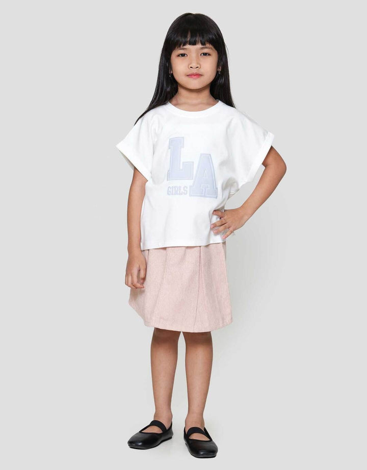 Little M Top Oversize Graphic Varsity Kaos Anak Perempuan
