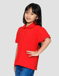 Little M Polo Kerah Bulat With Bordir Kaos Anak Perempuan