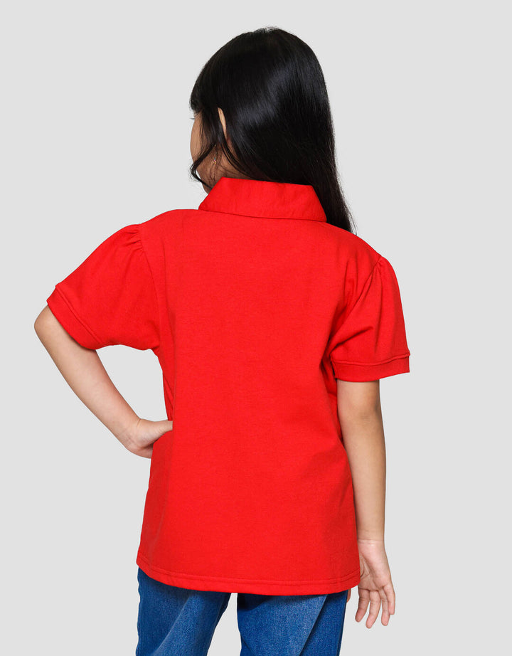 Little M Polo Kerah Bulat With Bordir Kaos Anak Perempuan