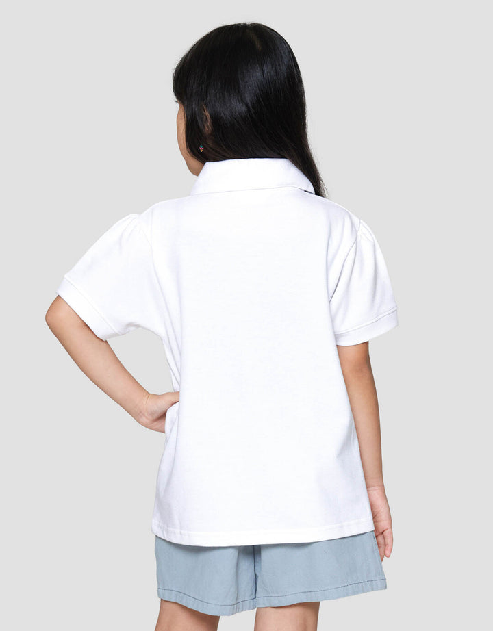 Little M Polo Kerah Bulat With Bordir Kaos Anak Perempuan