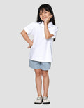 Little M Polo Kerah Bulat With Bordir Kaos Anak Perempuan