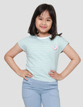 Little M Stripe With Crochet Kaos Anak Perempuan