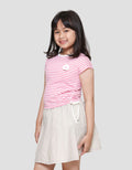 Little M Serut Yd Stripe With Crochet Kaos Anak Perempuan