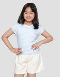 Little M Stripe With Crochet Kaos Anak Perempuan