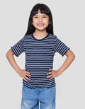 Little M Rib Top Casual Stripe Kaos Anak Perempuan