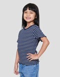Little M Rib Top Casual Stripe Kaos Anak Perempuan