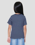 Little M Rib Top Casual Stripe Kaos Anak Perempuan