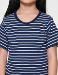 Little M Rib Top Casual Stripe Kaos Anak Perempuan