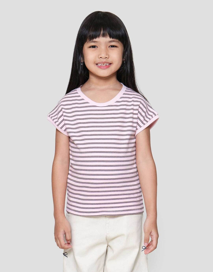Little M Rib Top Simply Stripe Kaos Anak Perempuan