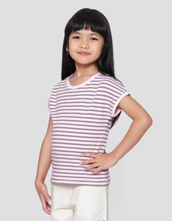 Little M Rib Top Simply Stripe Kaos Anak Perempuan