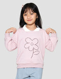 Little M Collar Aplikasi Love Sweater Anak Perempuan