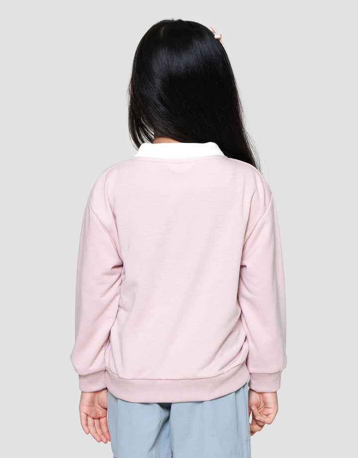 Little M Collar Aplikasi Love Sweater Anak Perempuan