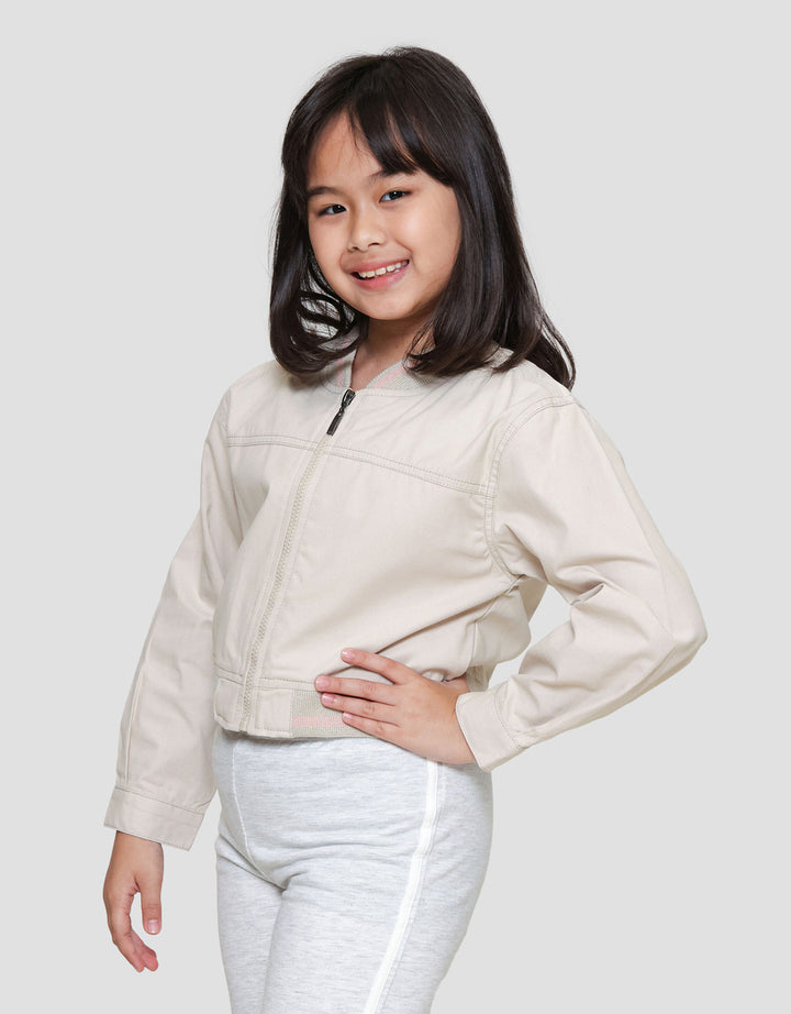 Little M Stripe Manset Jaket Anak Perempuan