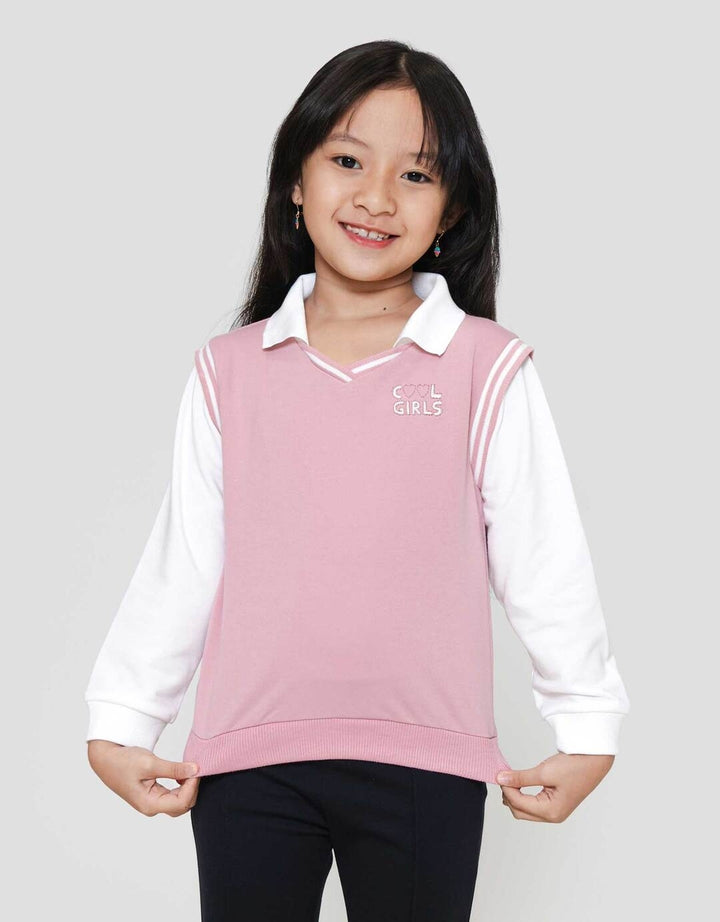 Little M 2In1 Kerah V Sweater Anak Perempuan