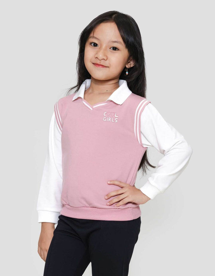Little M 2In1 Kerah V Sweater Anak Perempuan