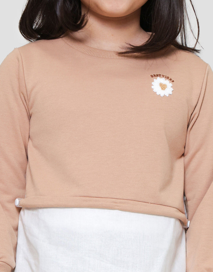 Little M Serut With Bordir Sweater Anak Perempuan