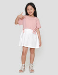 Little M Short Sleeve Midi Dress Kombi Woven Pita Depan