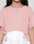 Little M Short Sleeve Midi Dress Kombi Woven Pita Depan
