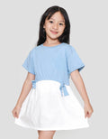 Little M Short Sleeve Midi Dress Kombi Woven Pita Depan