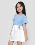 Little M Short Sleeve Midi Dress Kombi Woven Pita Depan