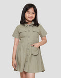 Little M Baby Kanvas Pocket Midi Dress Anak Perempuan