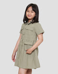 Little M Baby Kanvas Pocket Midi Dress Anak Perempuan