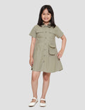 Little M Baby Kanvas Pocket Midi Dress Anak Perempuan