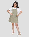 Little M Overall Baby Kanvas Kargo Midi Dress Anak Perempuan
